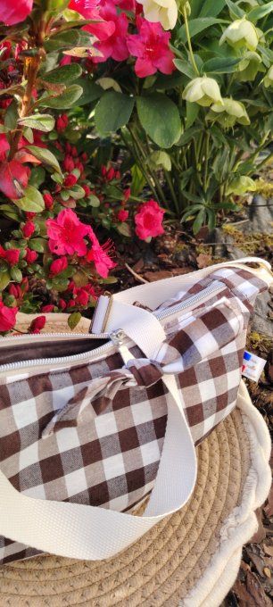 Sac Rosalie Vichy marron