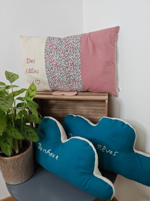 Coussins différents coloris.